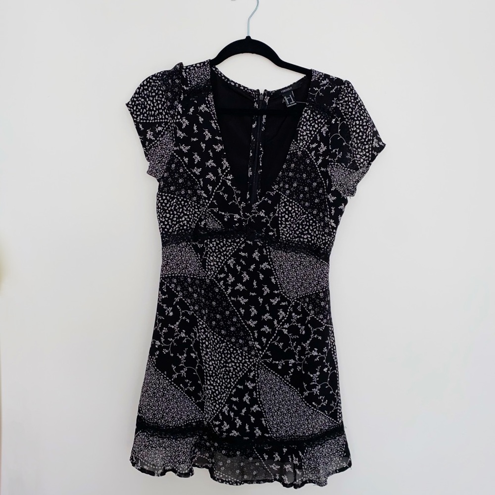 Black bandana print mini dress
